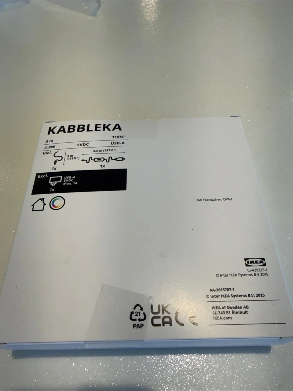 IKEA KABBLEKA LED USB Strip Light - Multi-Color new inbox